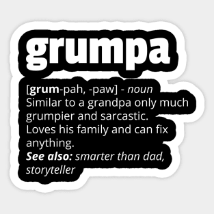 Grumpa Definition Sticker